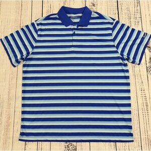Nike Tour Performance Dri-Fit Tour Men’s Golf Polo Blue Stripe Size XXL